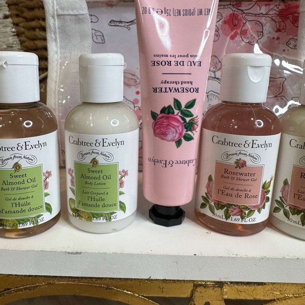 Crabtree Evelyn ROSE WATER SWEET ALMOND OIL lotion shower gel moisturizer gift - Picture 2 of 9